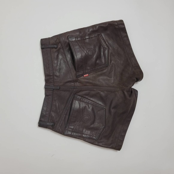 Vintage Birdy Brown Leather Shorts Size 36 - Picture 4 of 10